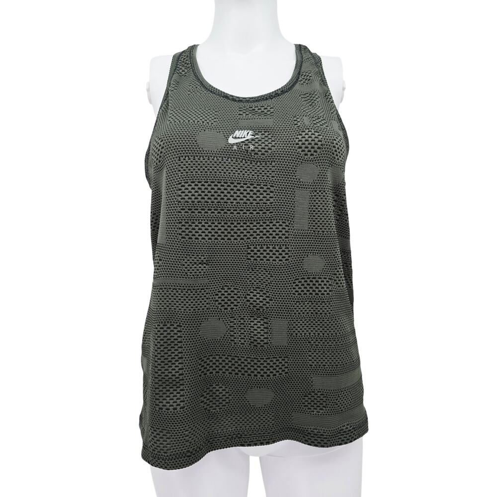 Nike Air Women's Dri-Fit Racerback Textured Gray Green Tank M